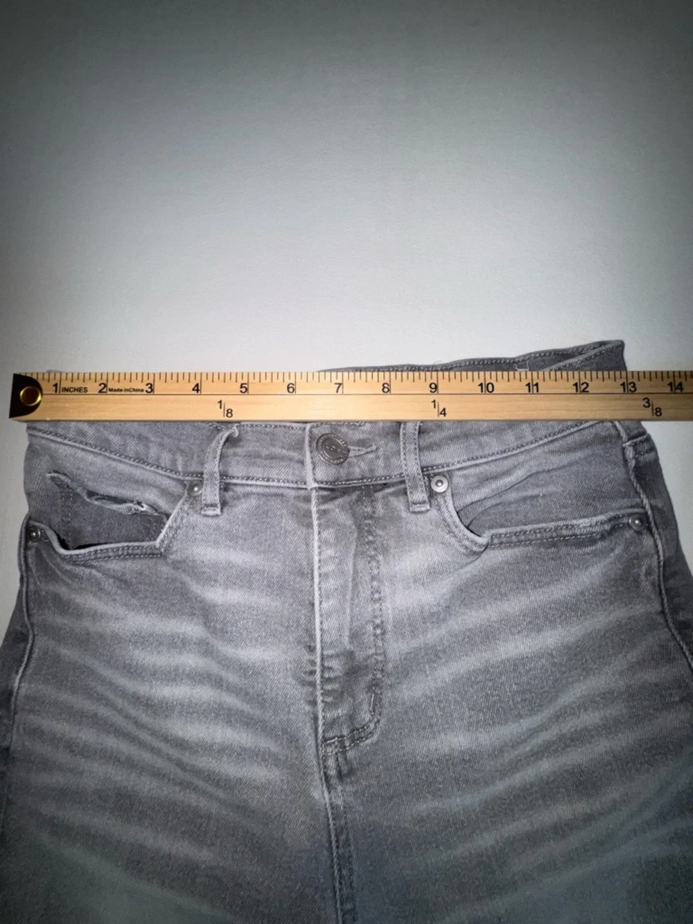 LOFT High Waist Flare Crop Gray Women's Denim‎ Jeans Flared Style Size 4 Frayed